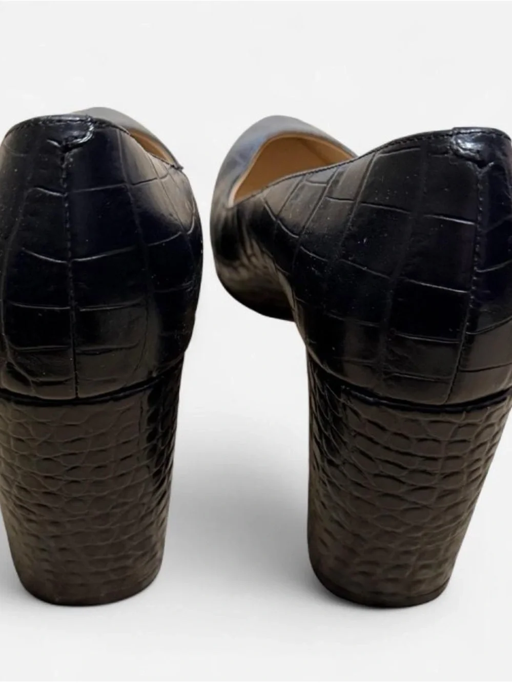 Cole Haan | Black Crocodile Embossed Leather | Size 6.5